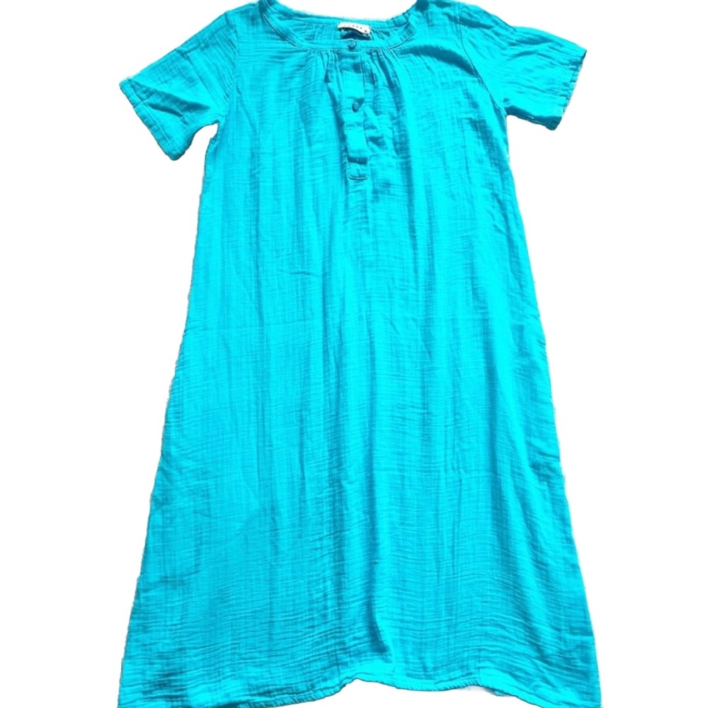 STARK X OVERSIZED BLUE COTTON MIDI DRESS SIZE XS MINIMALIST Chic Contemporary - Picture 13 of 13